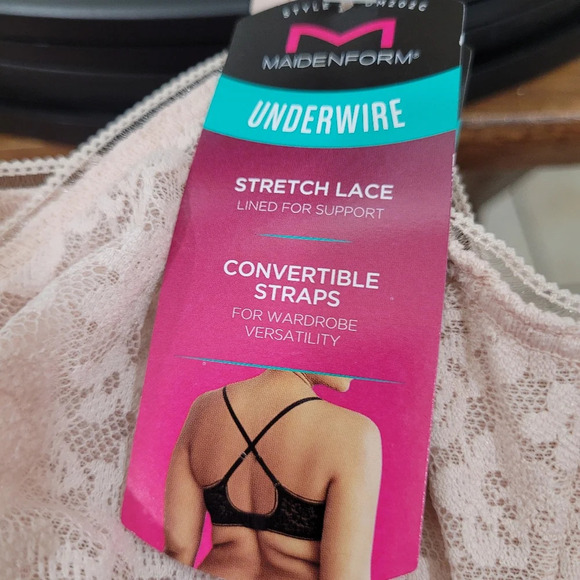 34DDD Maidenform DM202C M Stretch Lace Demi Underwire Bra Black NWT‎ - Picture 5 of 5